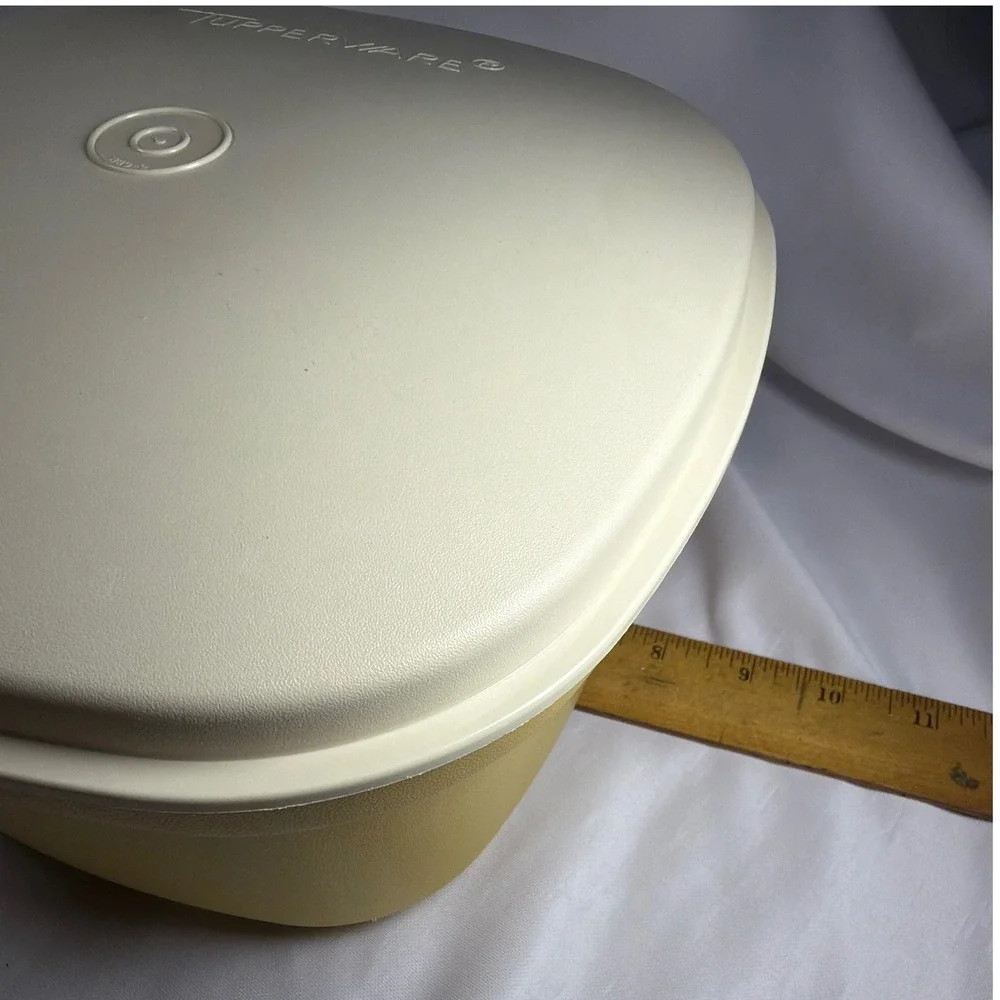 Tupperware Vintage Multi Server Steamer Set Large Yellow Cream Plastic Retro